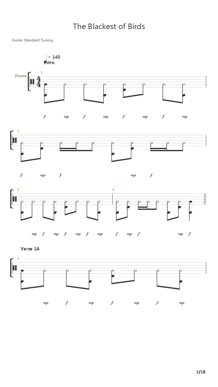 The Blackest Of Birds吉他谱