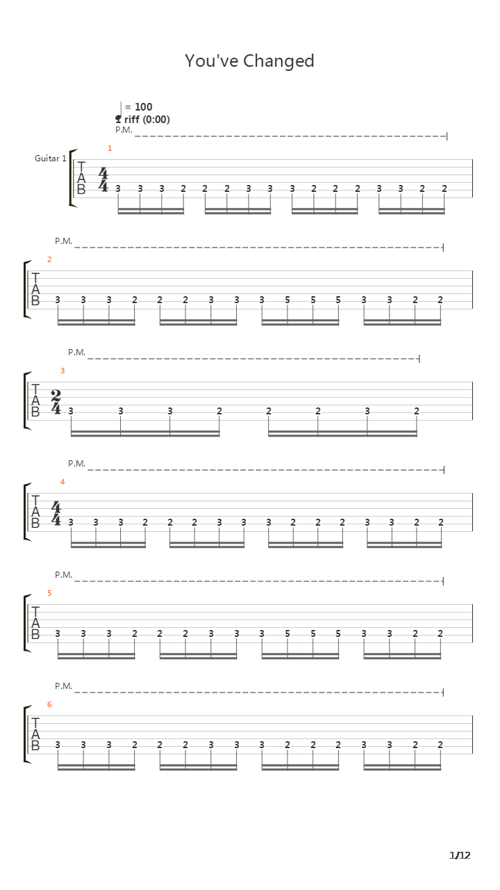 Youve Changed吉他谱
