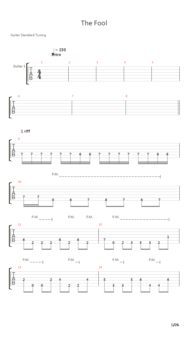 The Fool吉他谱