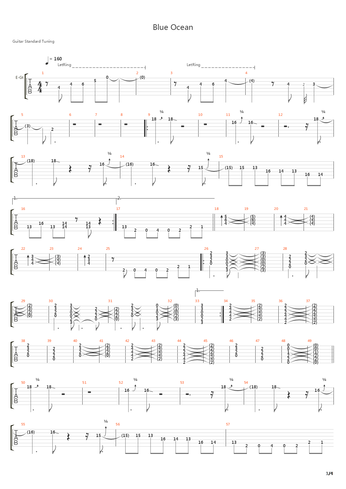 Blue Ocean吉他谱