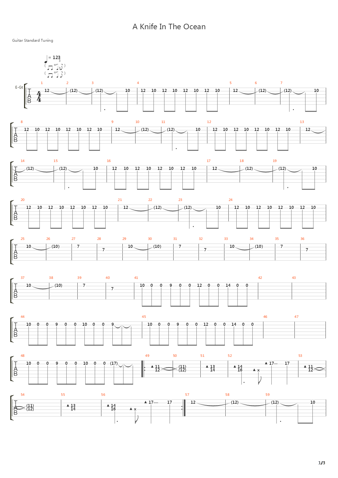 A Knife In The Ocean吉他谱
