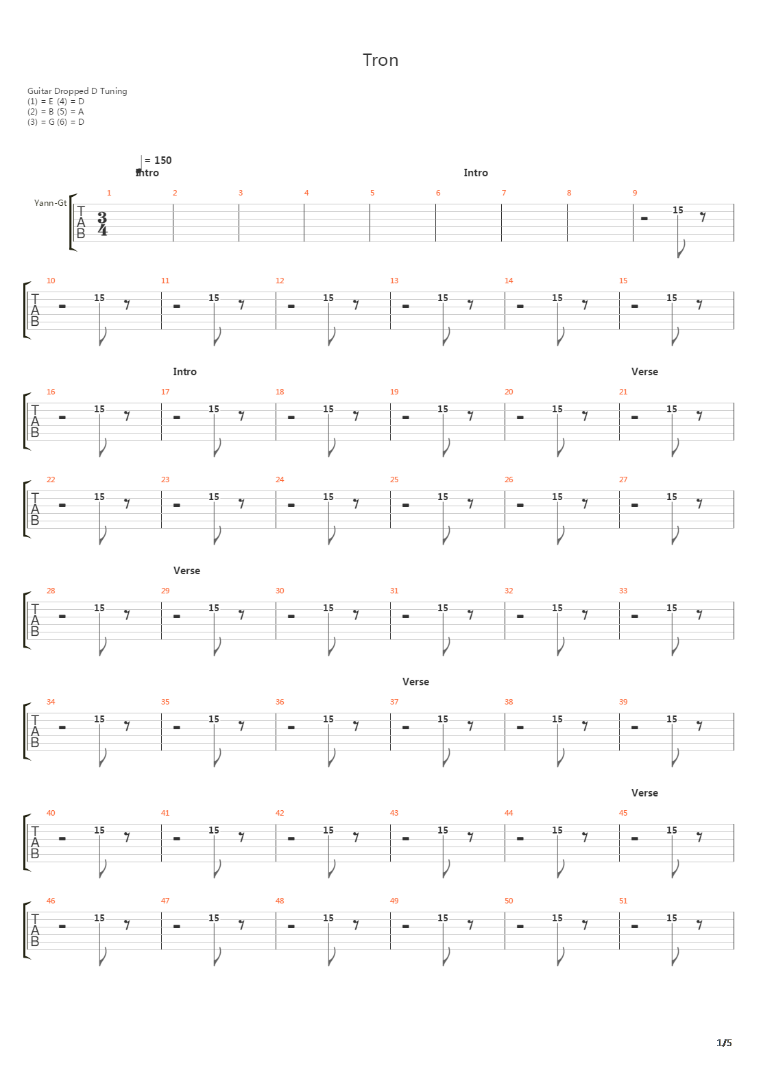 Tron吉他谱