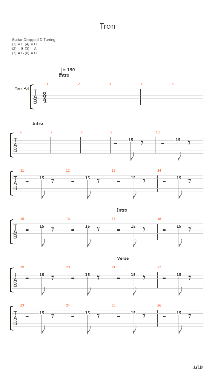 Tron吉他谱