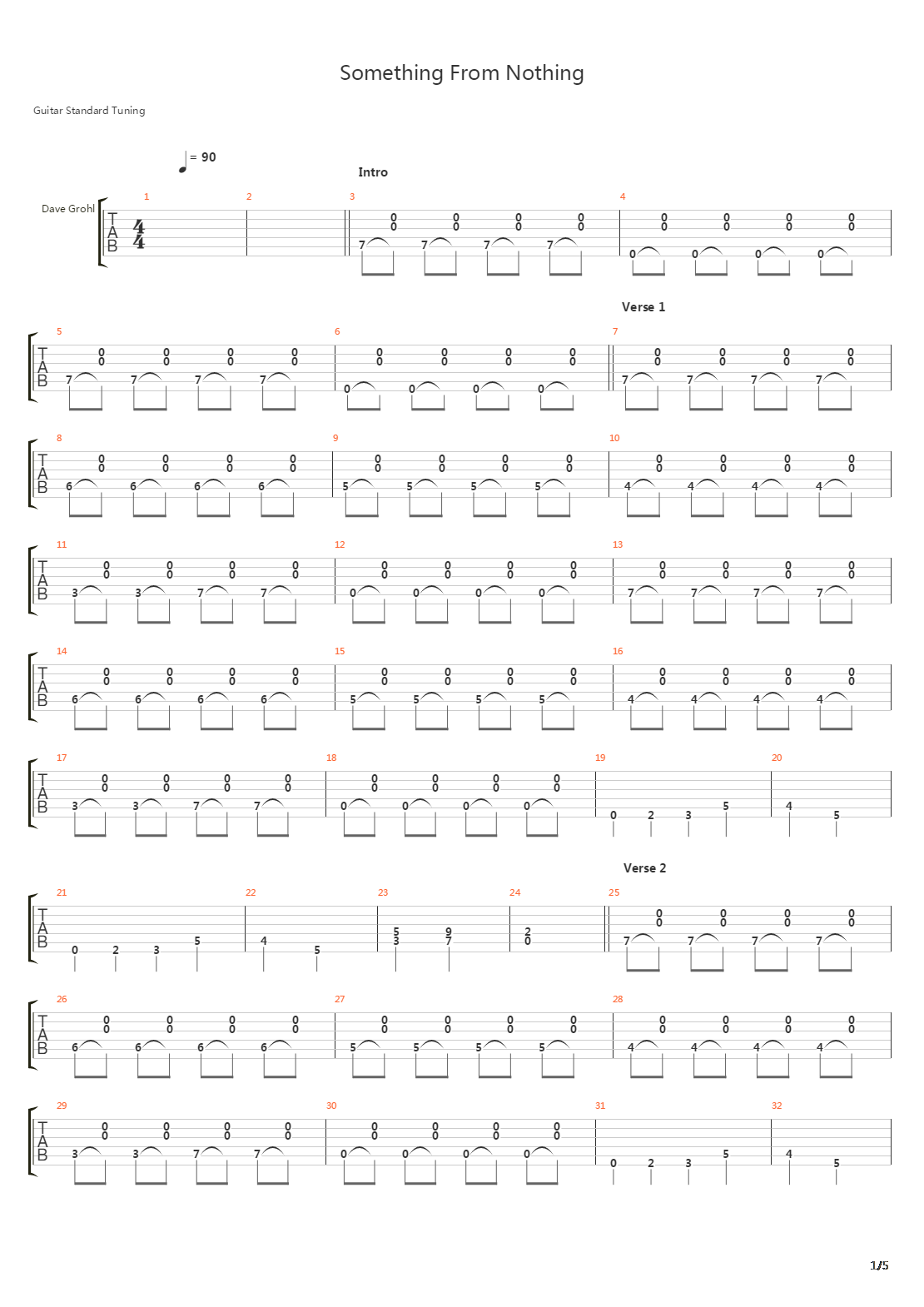 Something From Nothing吉他谱