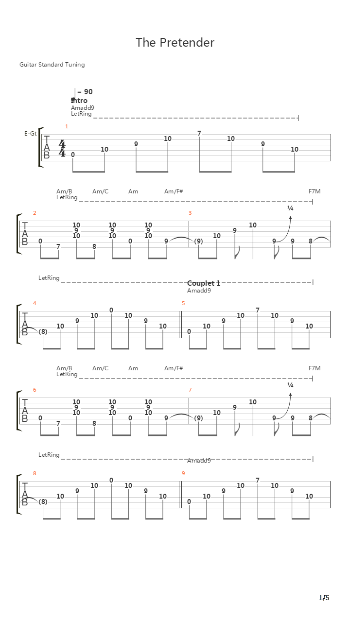 The Pretender吉他谱