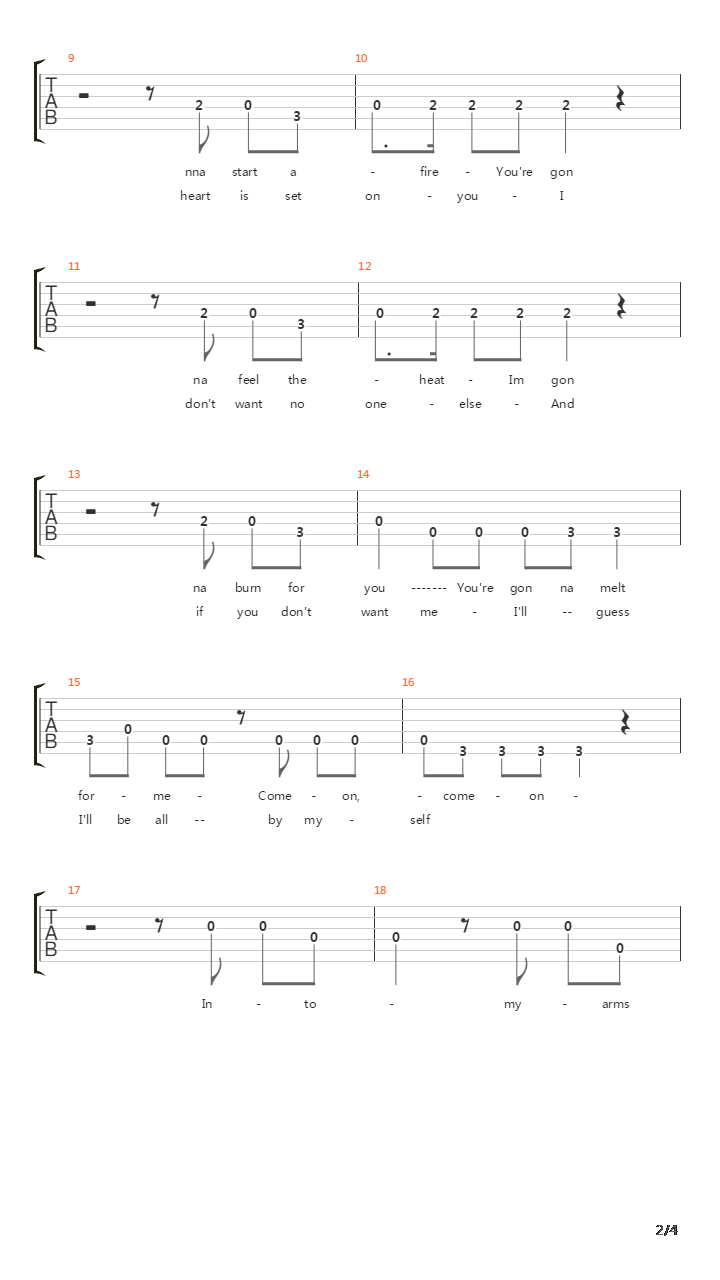 Give In To Me吉他谱