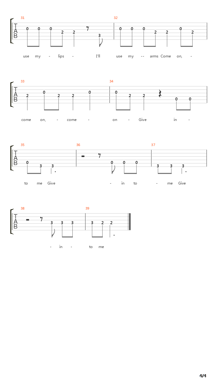 Give In To Me吉他谱