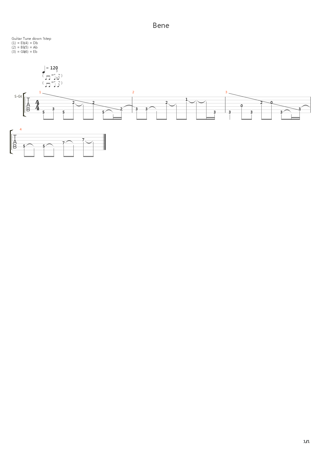 Bene吉他谱