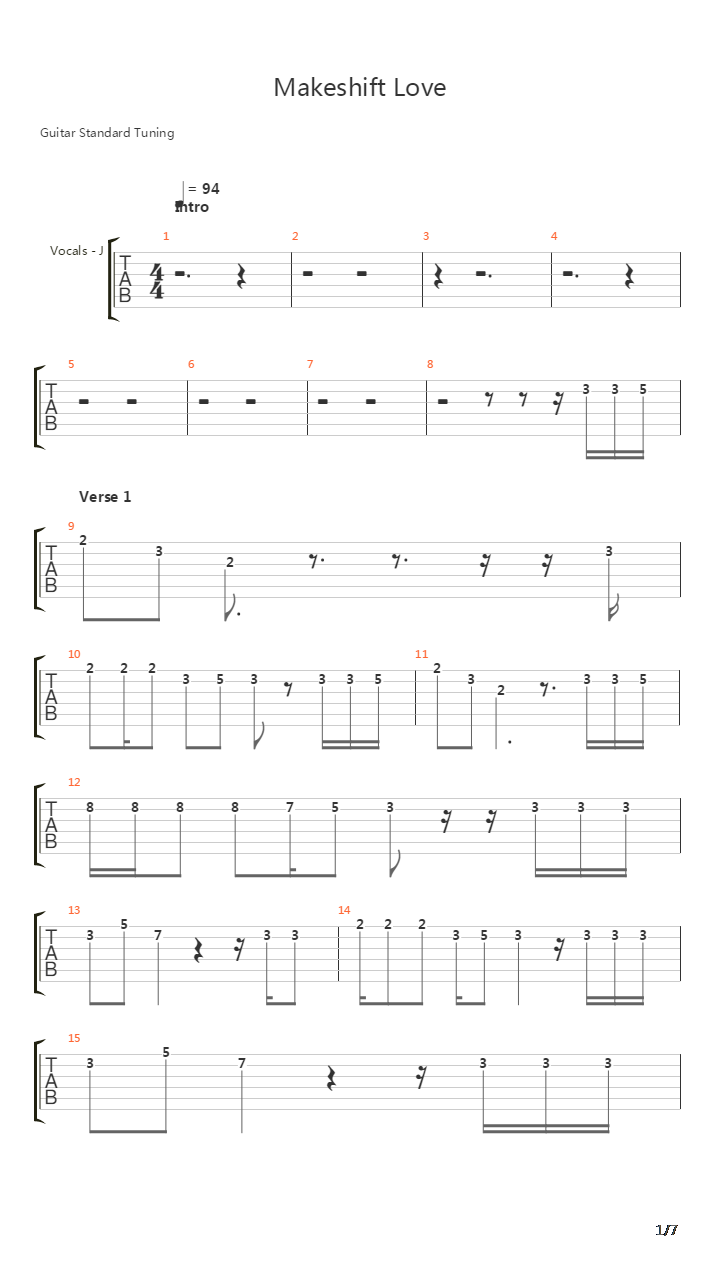 Makeshift Love吉他谱