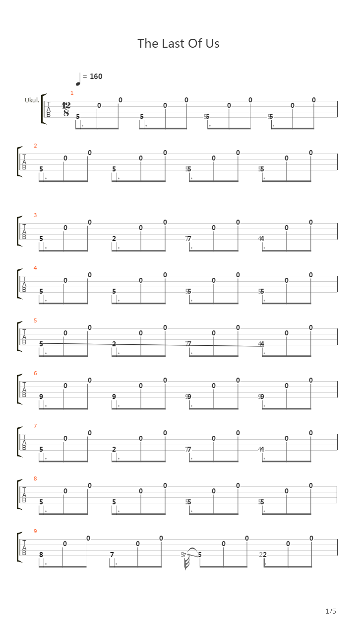 The Last Of Us - Main Theme For Ukulele吉他谱