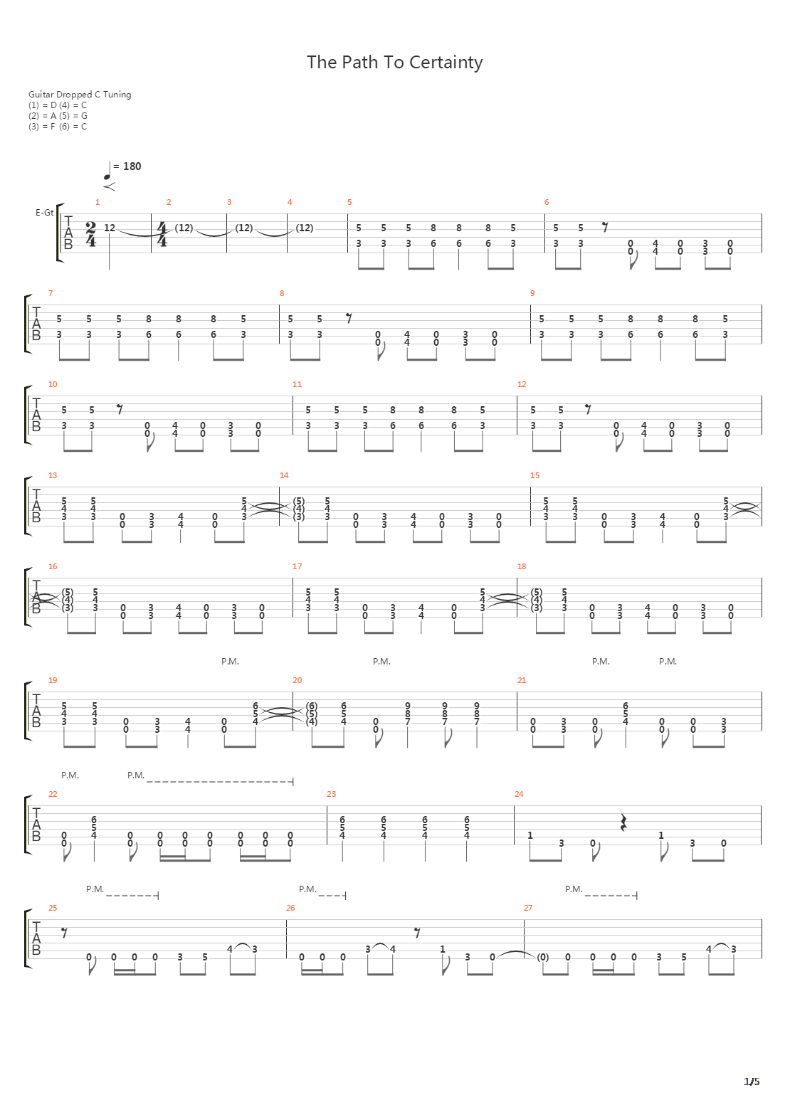 The Path To Certainty吉他谱