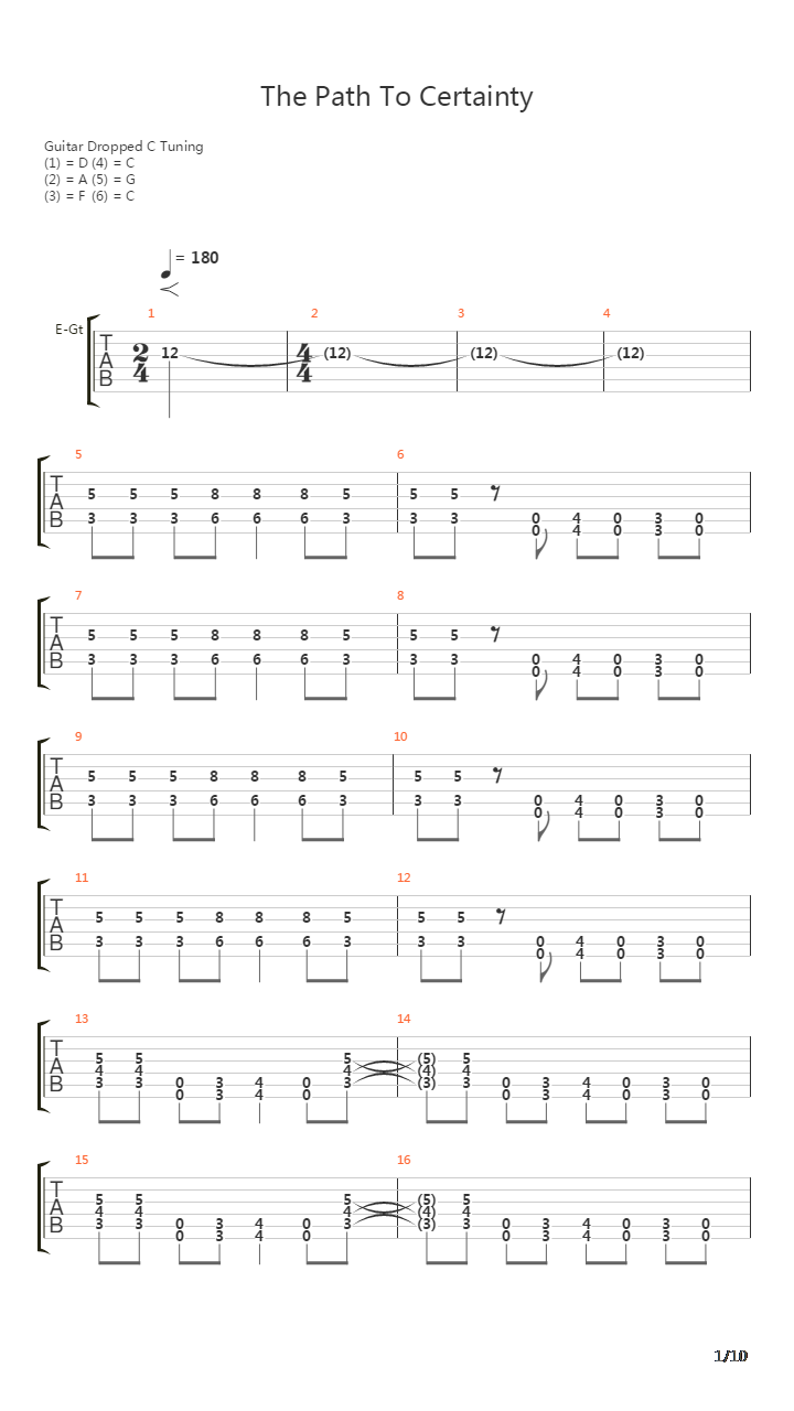 The Path To Certainty吉他谱