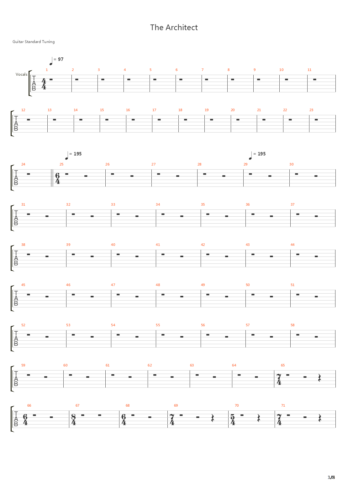 The Architect吉他谱