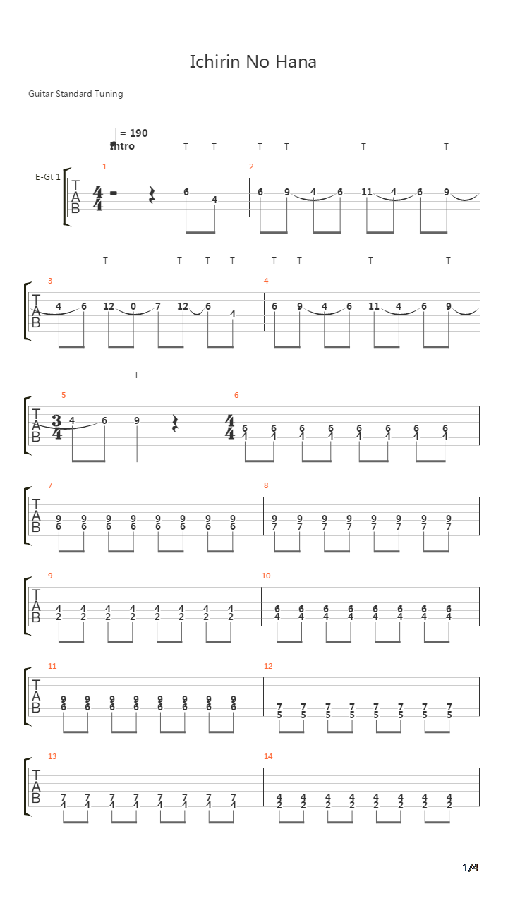 Ichirin No Hana Bleach Opening Song吉他谱
