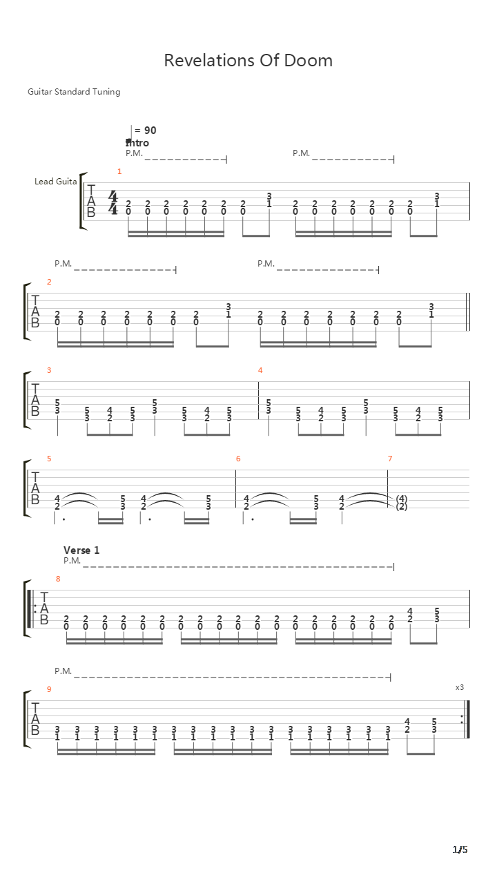 Revelations Of Doom吉他谱