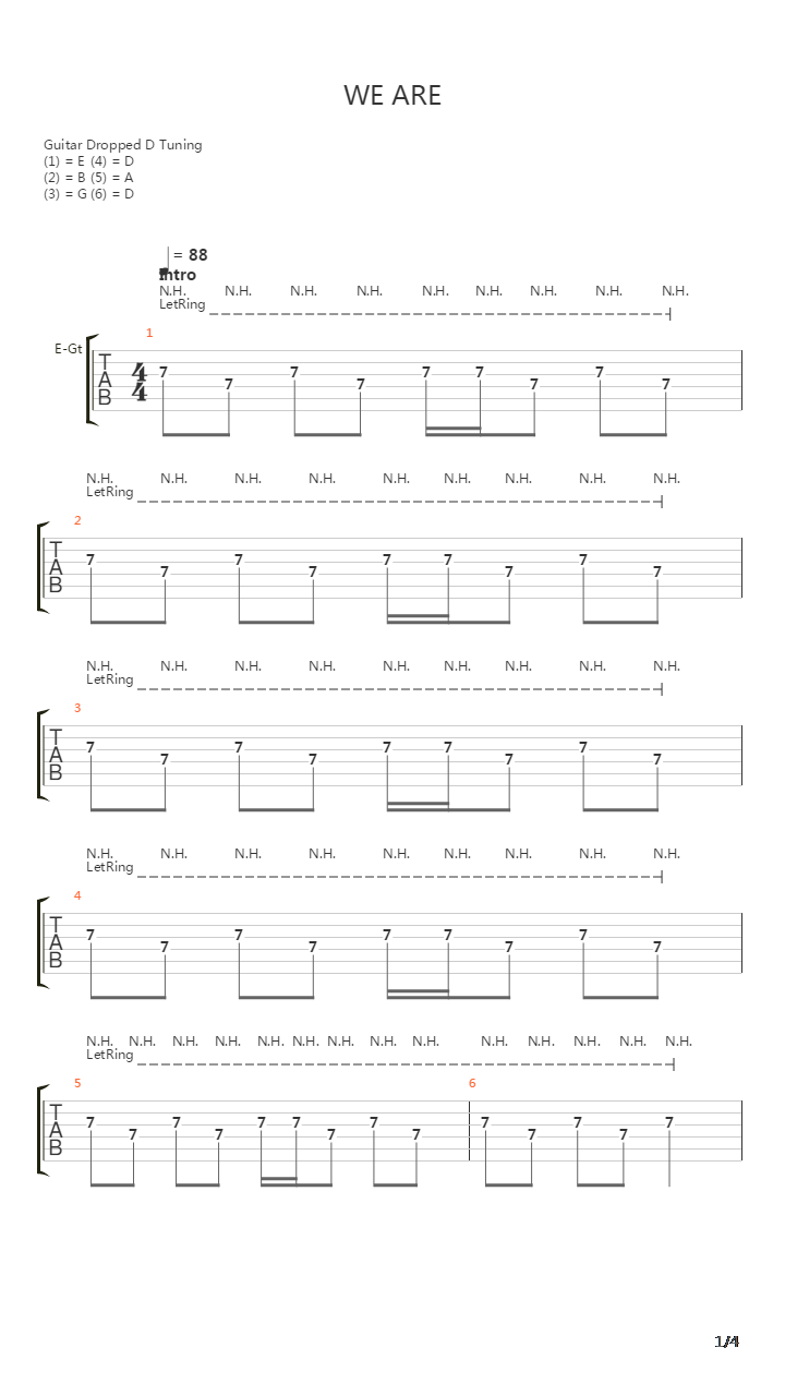 We Are吉他谱