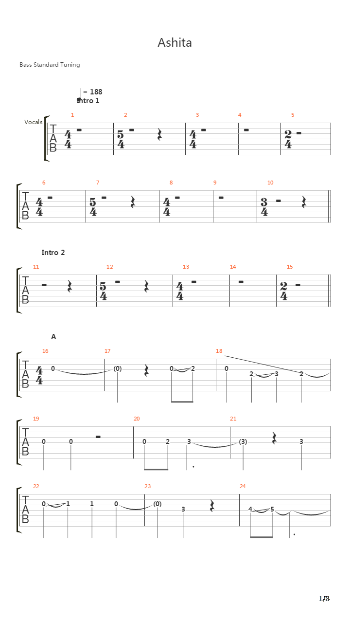 Ashita吉他谱
