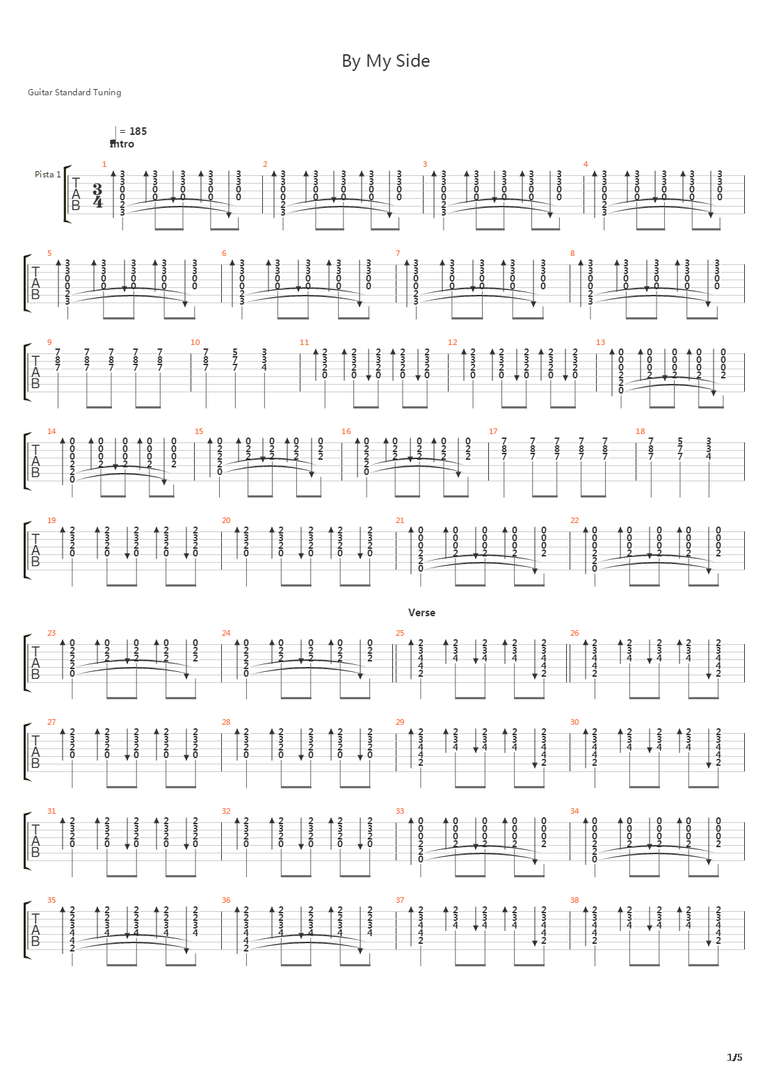 By My Side吉他谱
