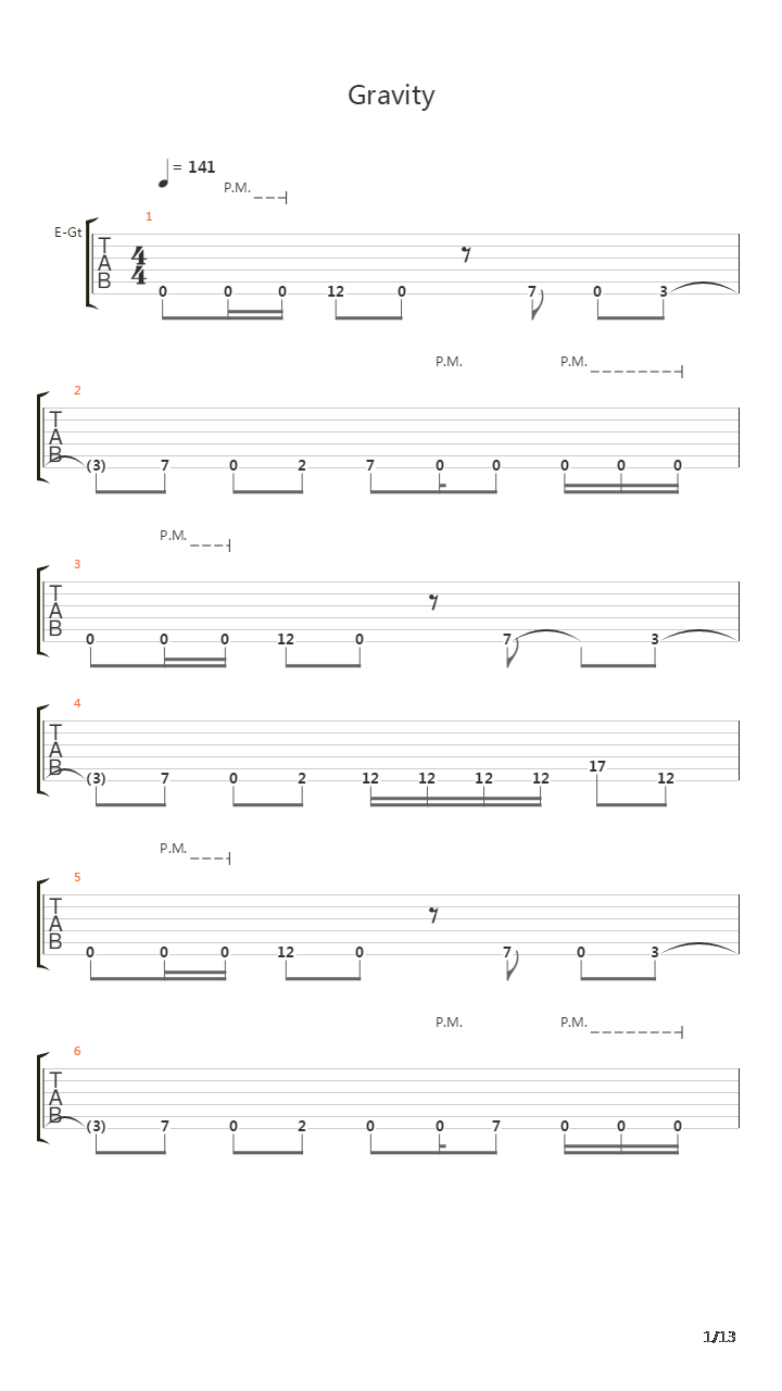 Gravity吉他谱