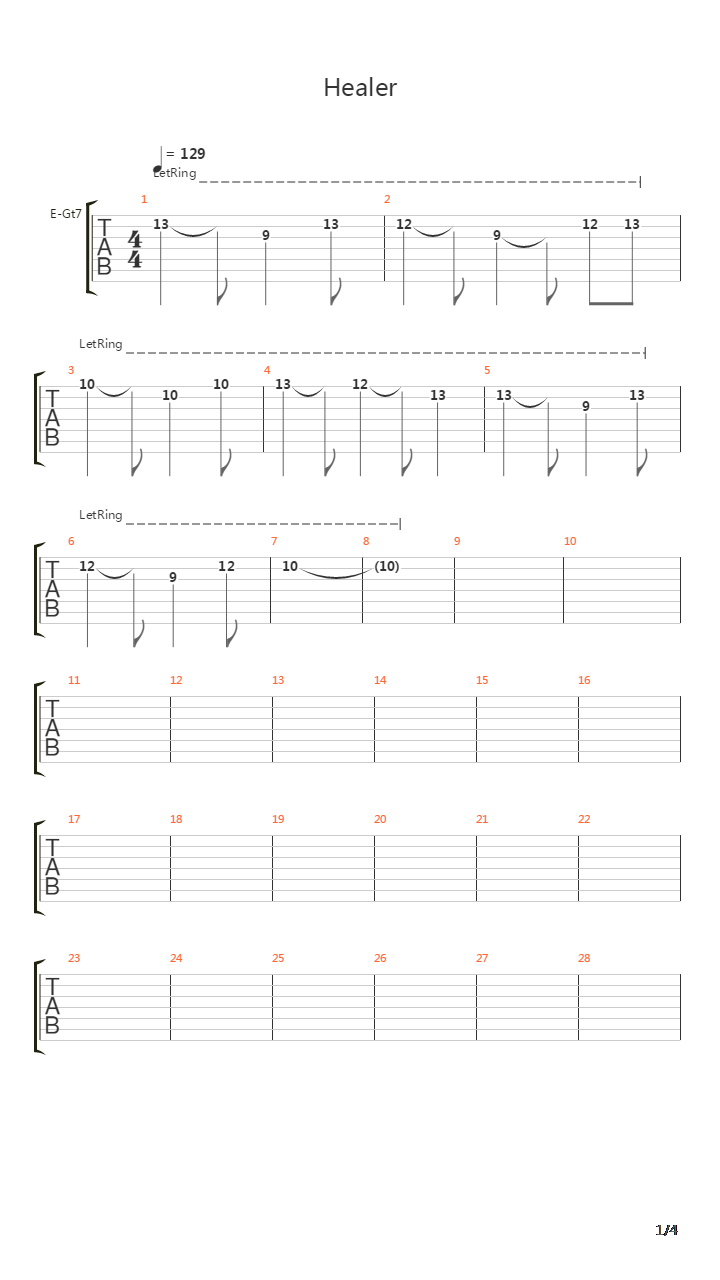 Healer吉他谱