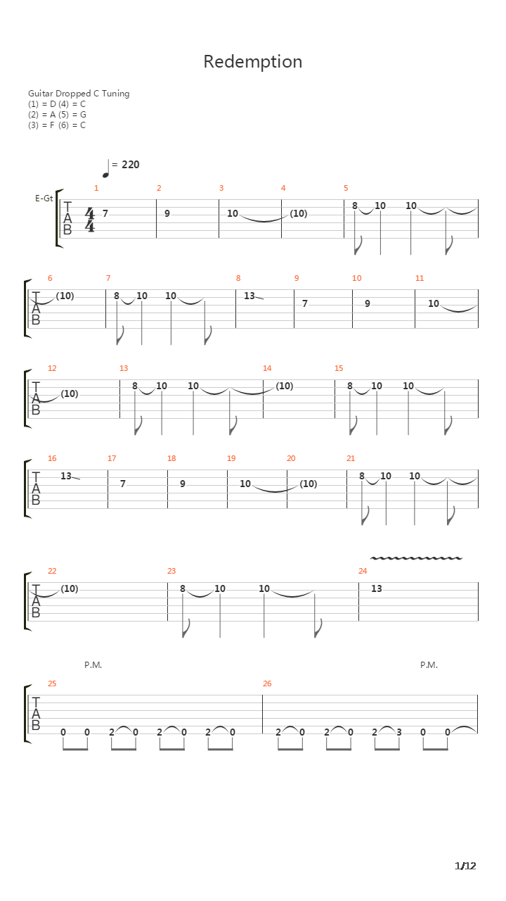 Redemption吉他谱