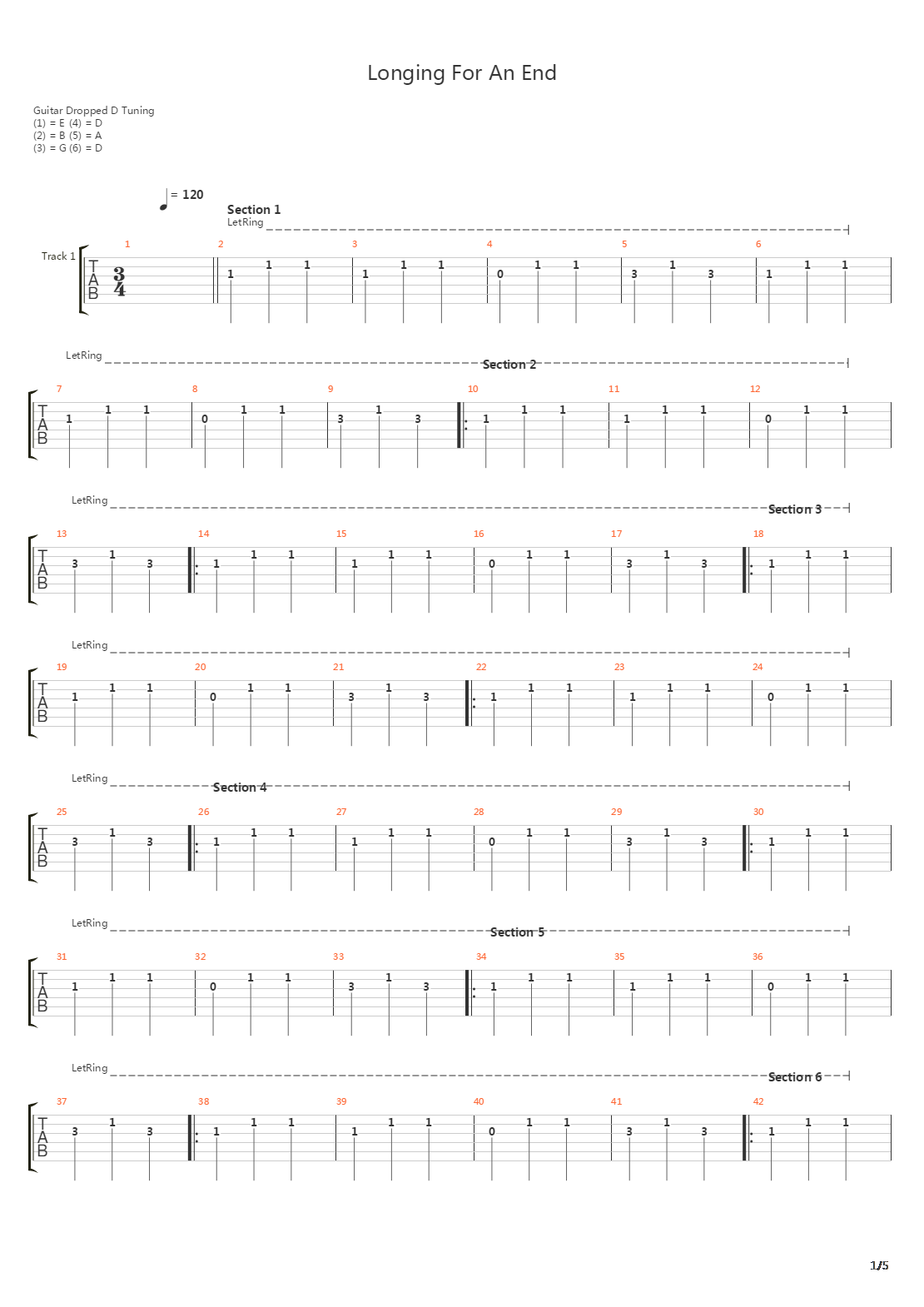 Longing For An End吉他谱