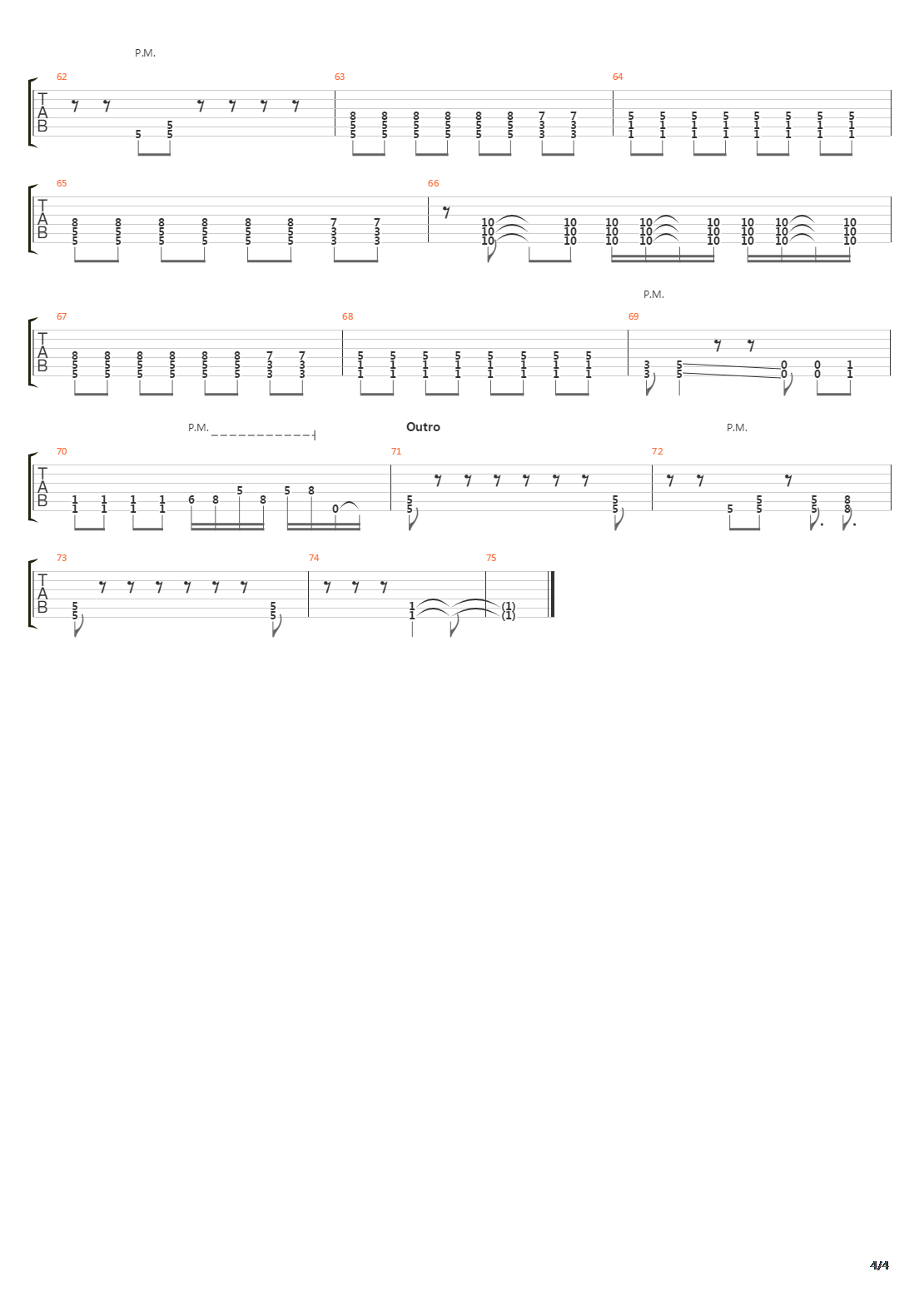 Coma吉他谱