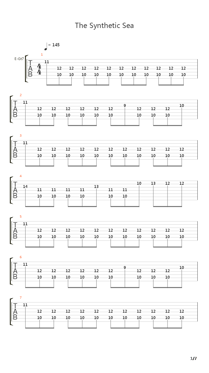 The Synthetic Sea吉他谱