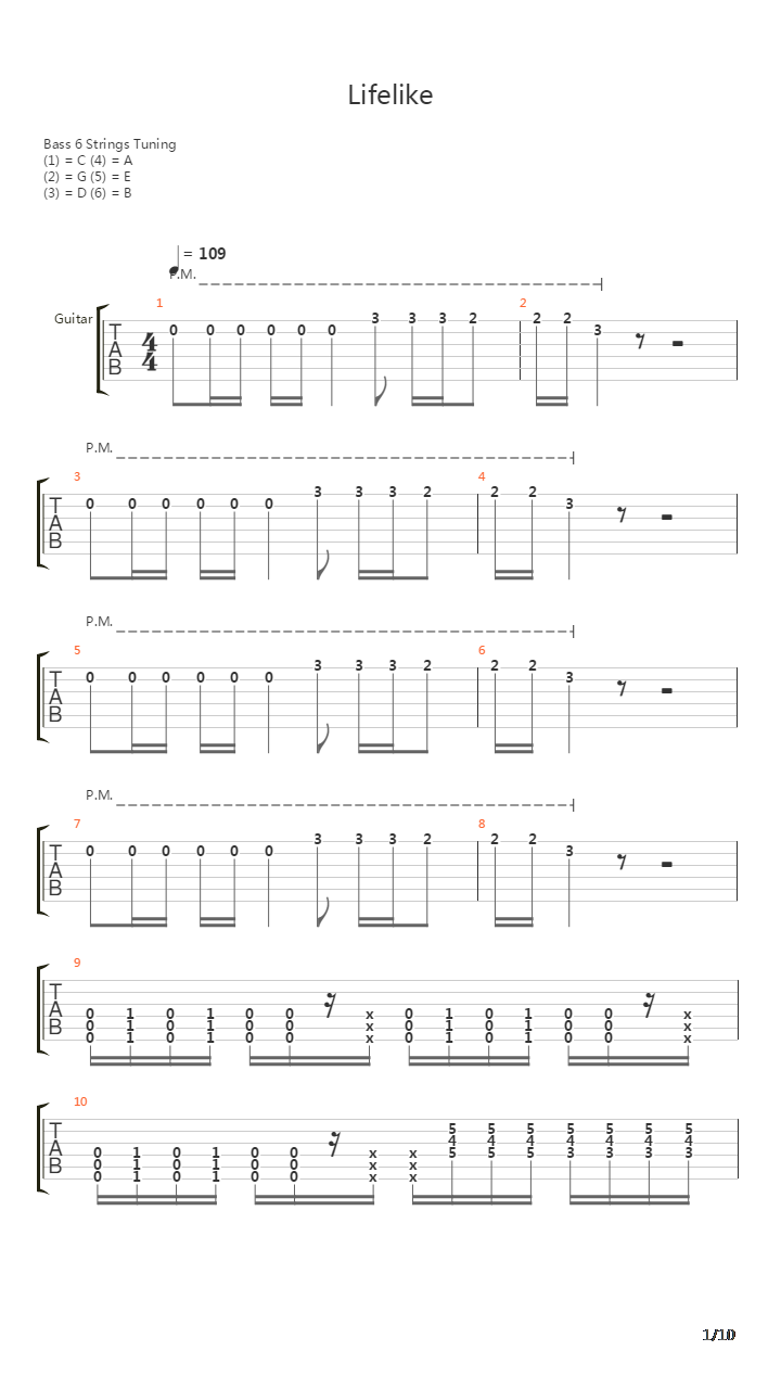 Lifelike吉他谱