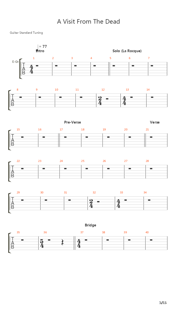 A Visit From The Dead吉他谱