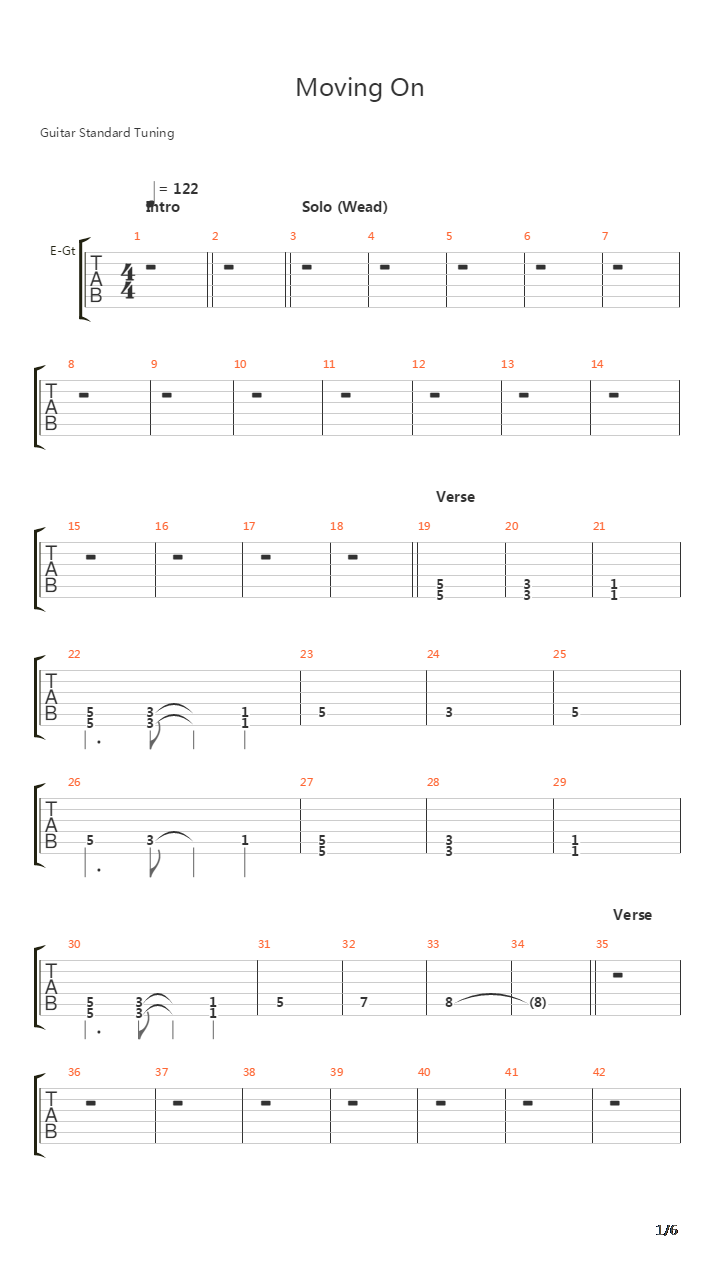 Moving On吉他谱