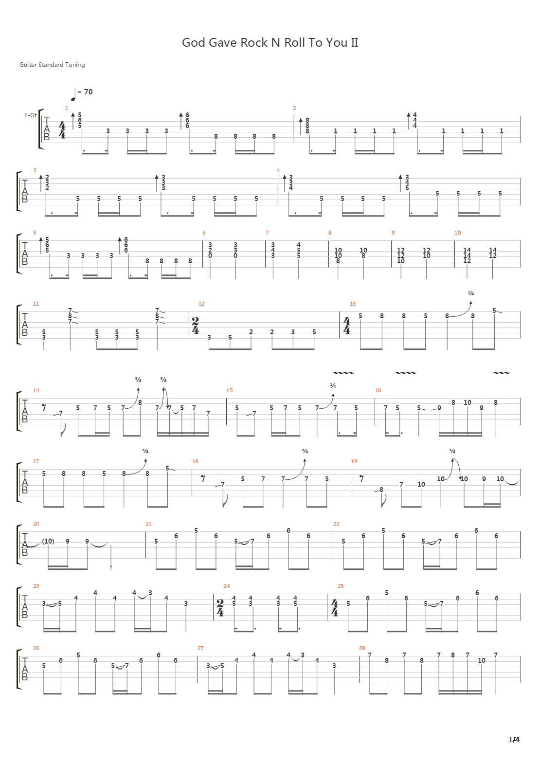 God Gave Rock And Roll To You吉他谱