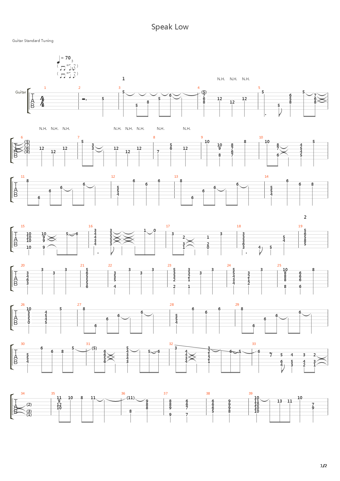 Speak Low吉他谱