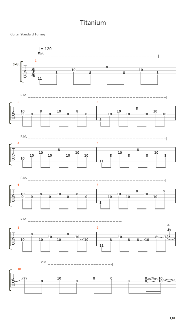 Titanium吉他谱