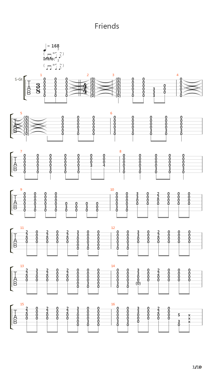 Friends吉他谱