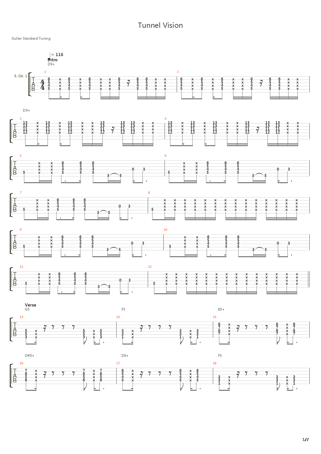 Tunnel Vision吉他谱