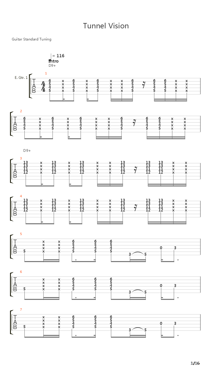 Tunnel Vision吉他谱