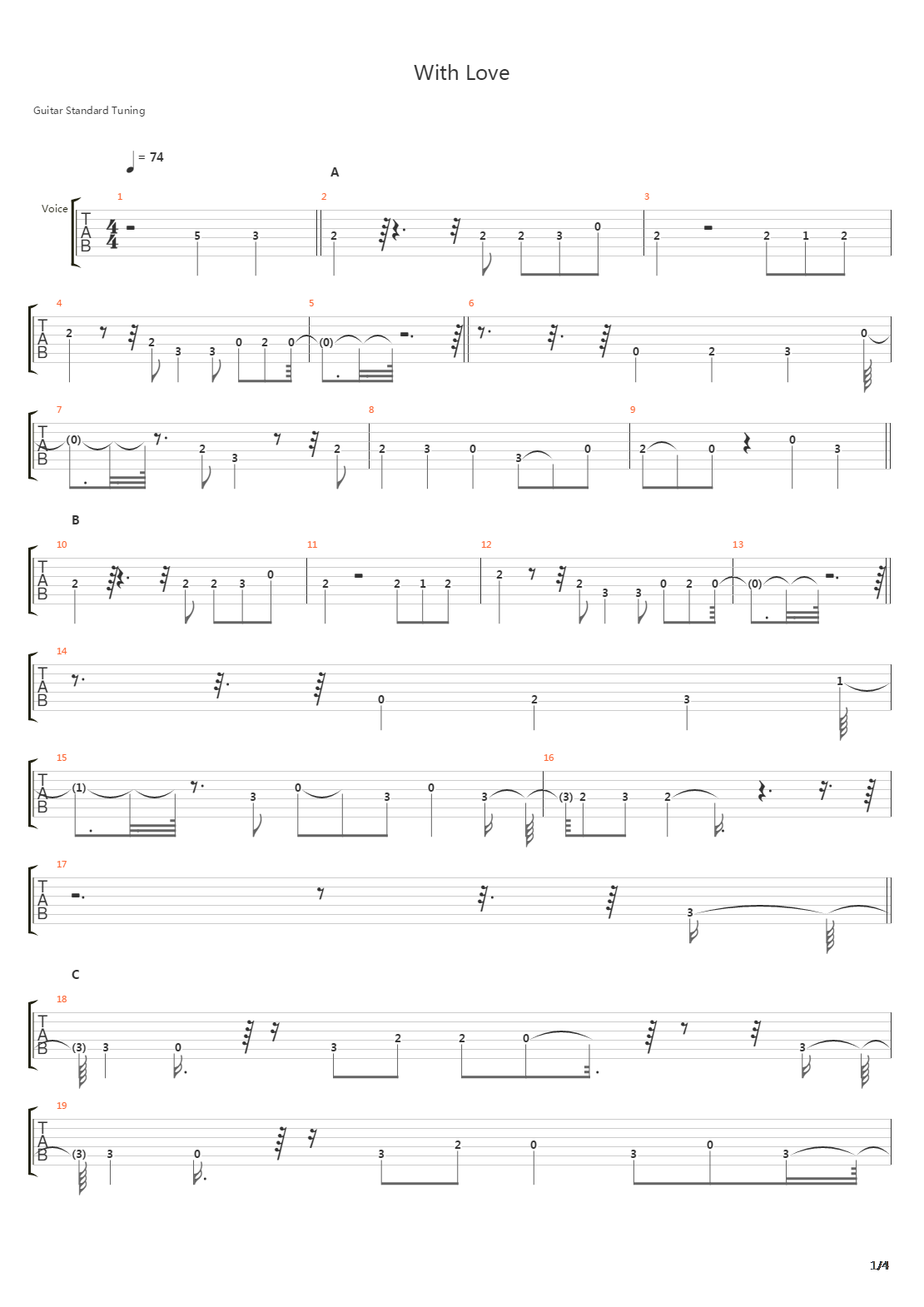 With Love吉他谱