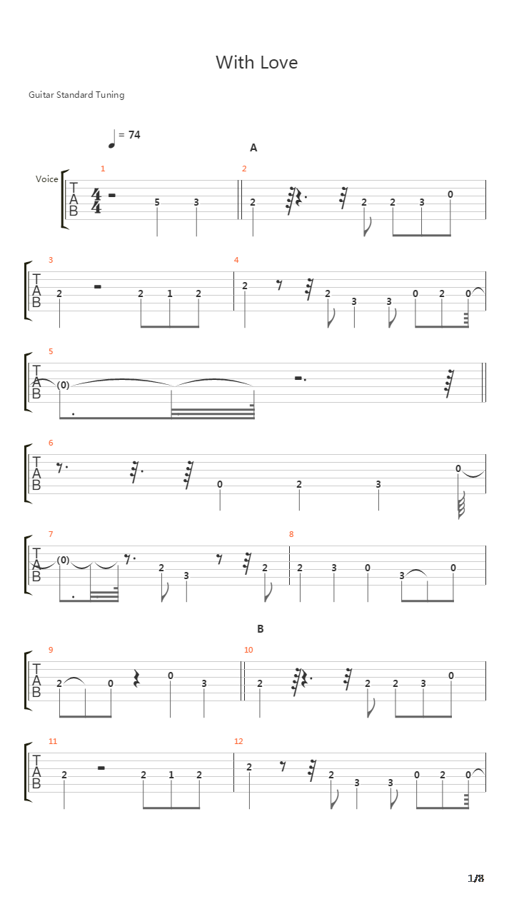 With Love吉他谱