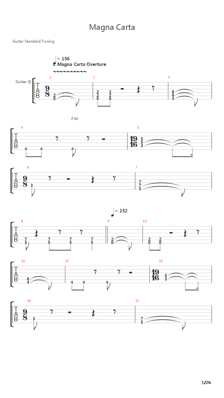 Magna Carta吉他谱