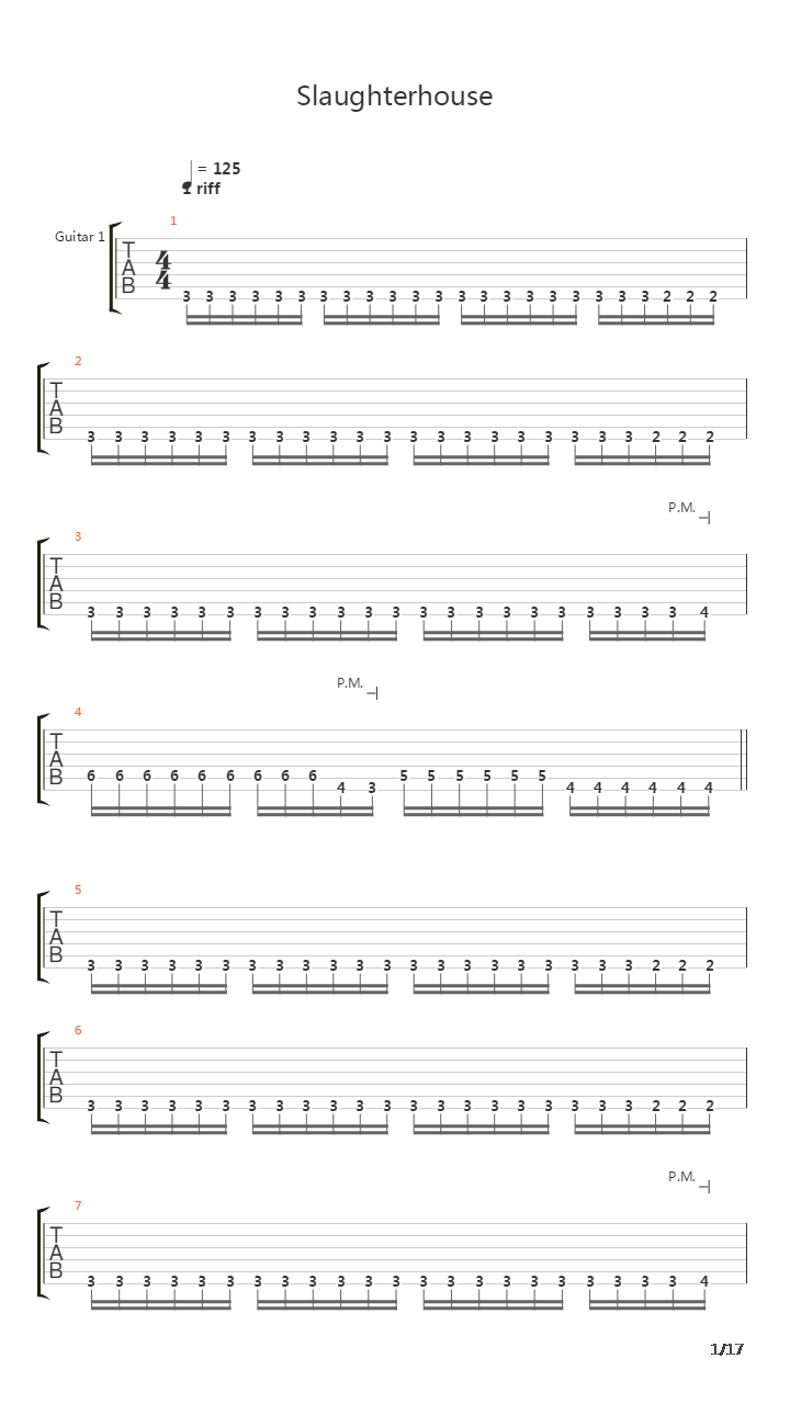 Slalughterhouse吉他谱