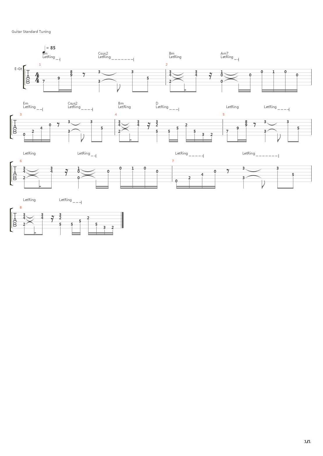 Heartburn吉他谱