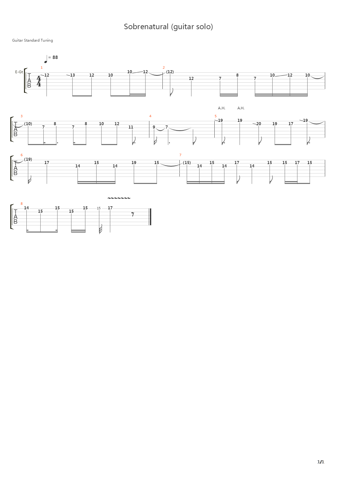 Sobrenatural吉他谱