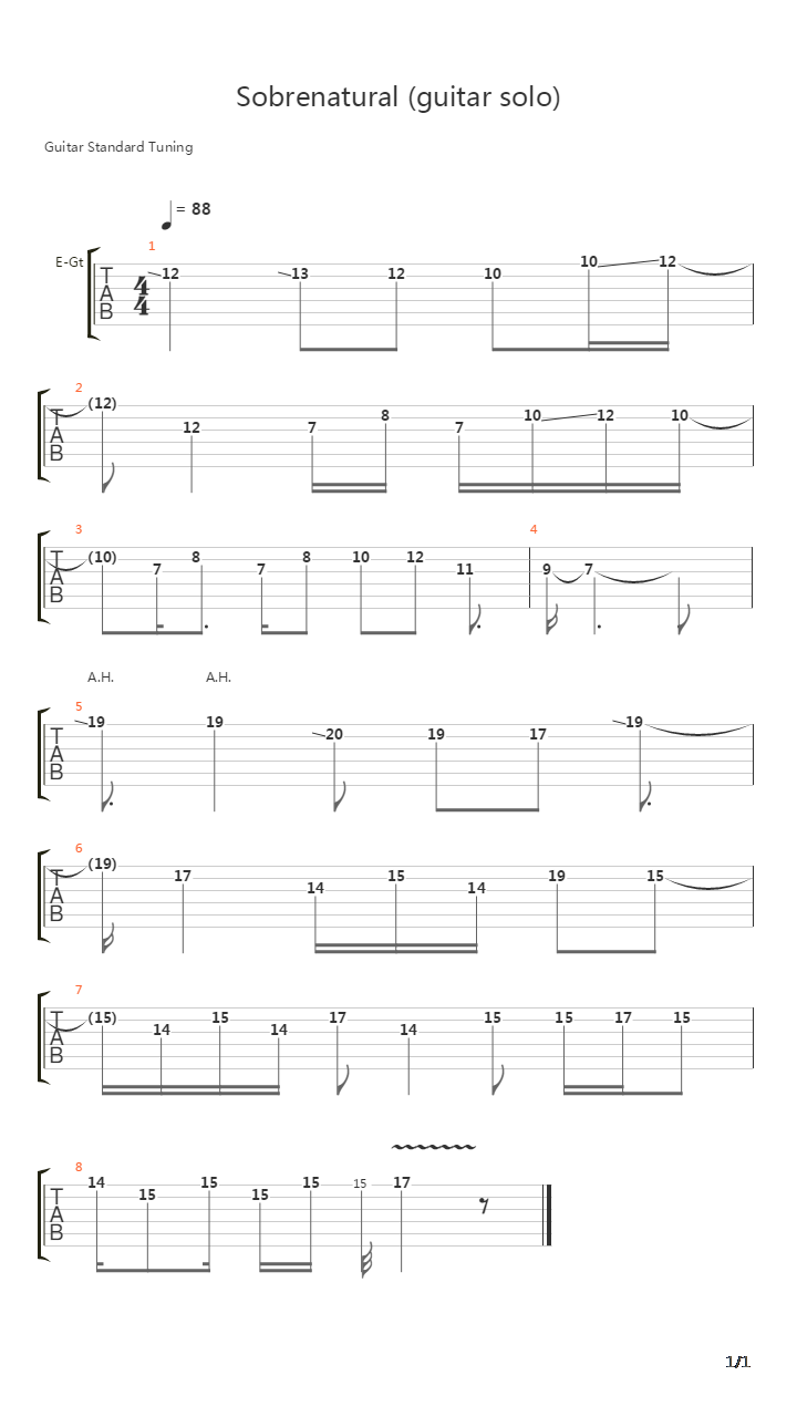Sobrenatural吉他谱