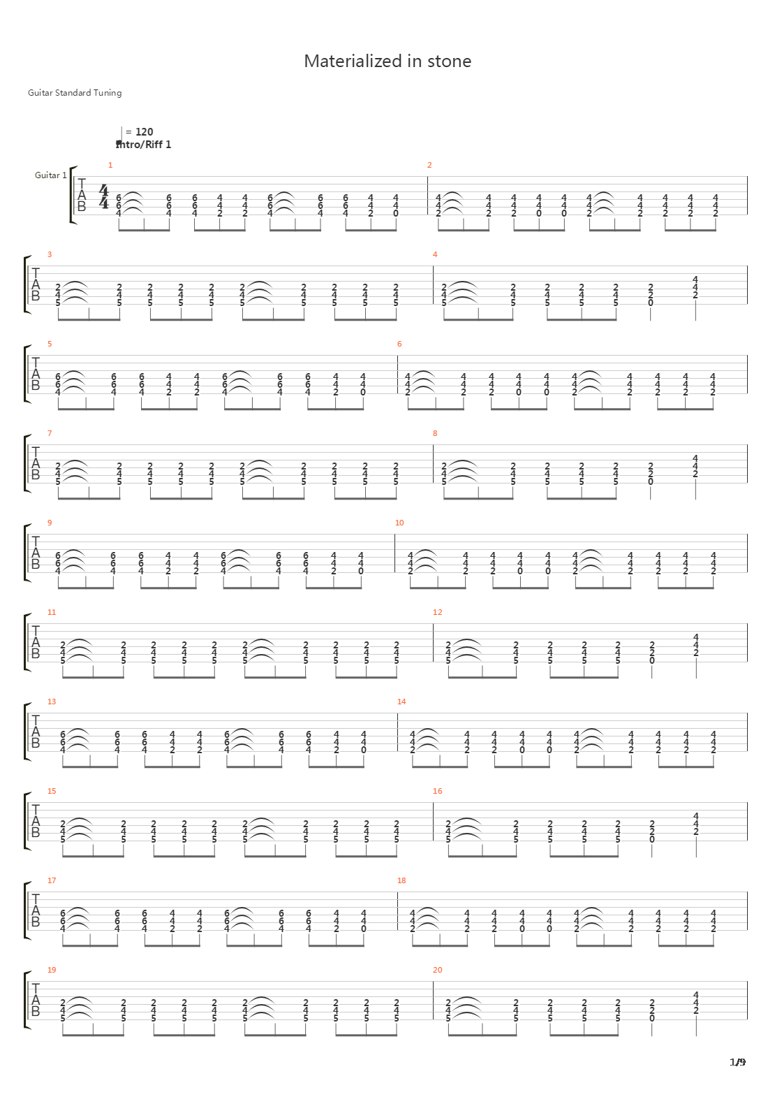 Materialized In Stone吉他谱