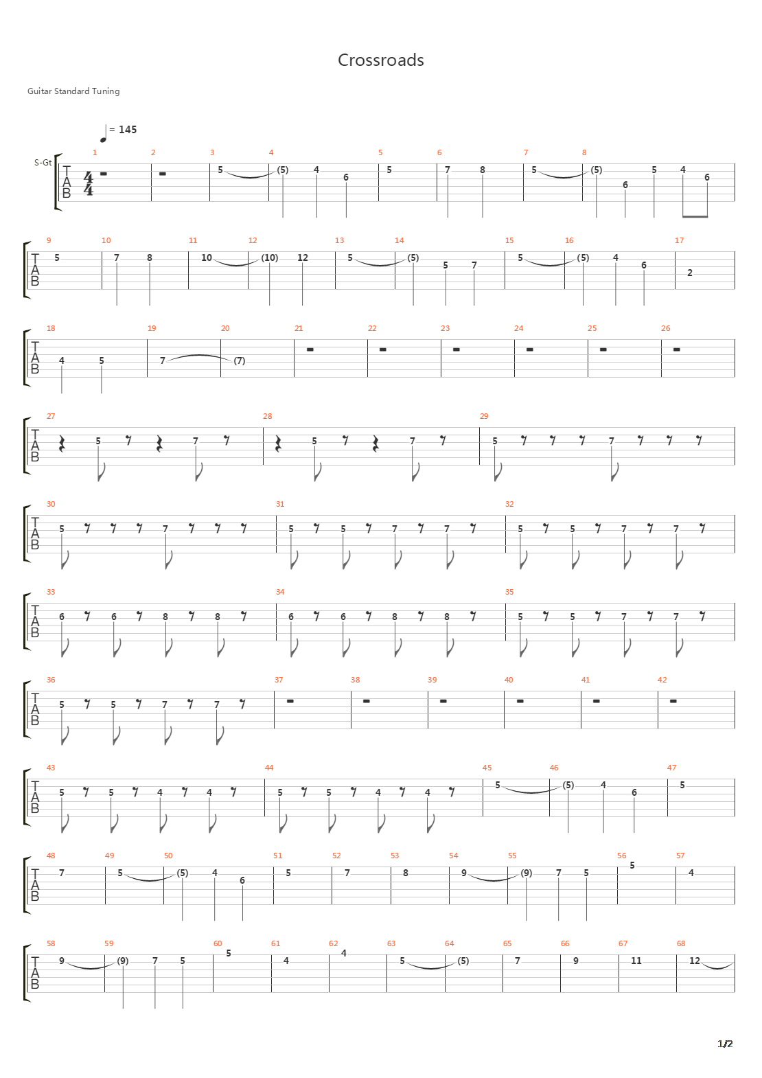 Crossroads吉他谱