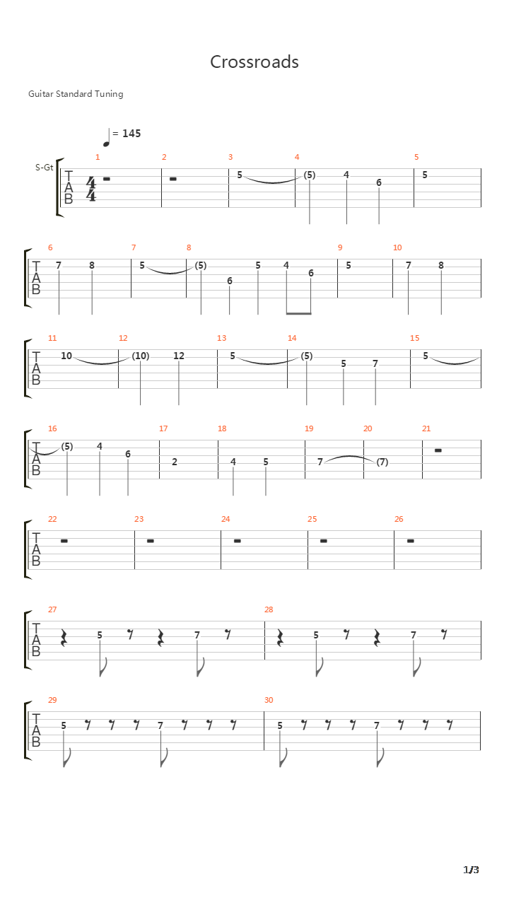 Crossroads吉他谱