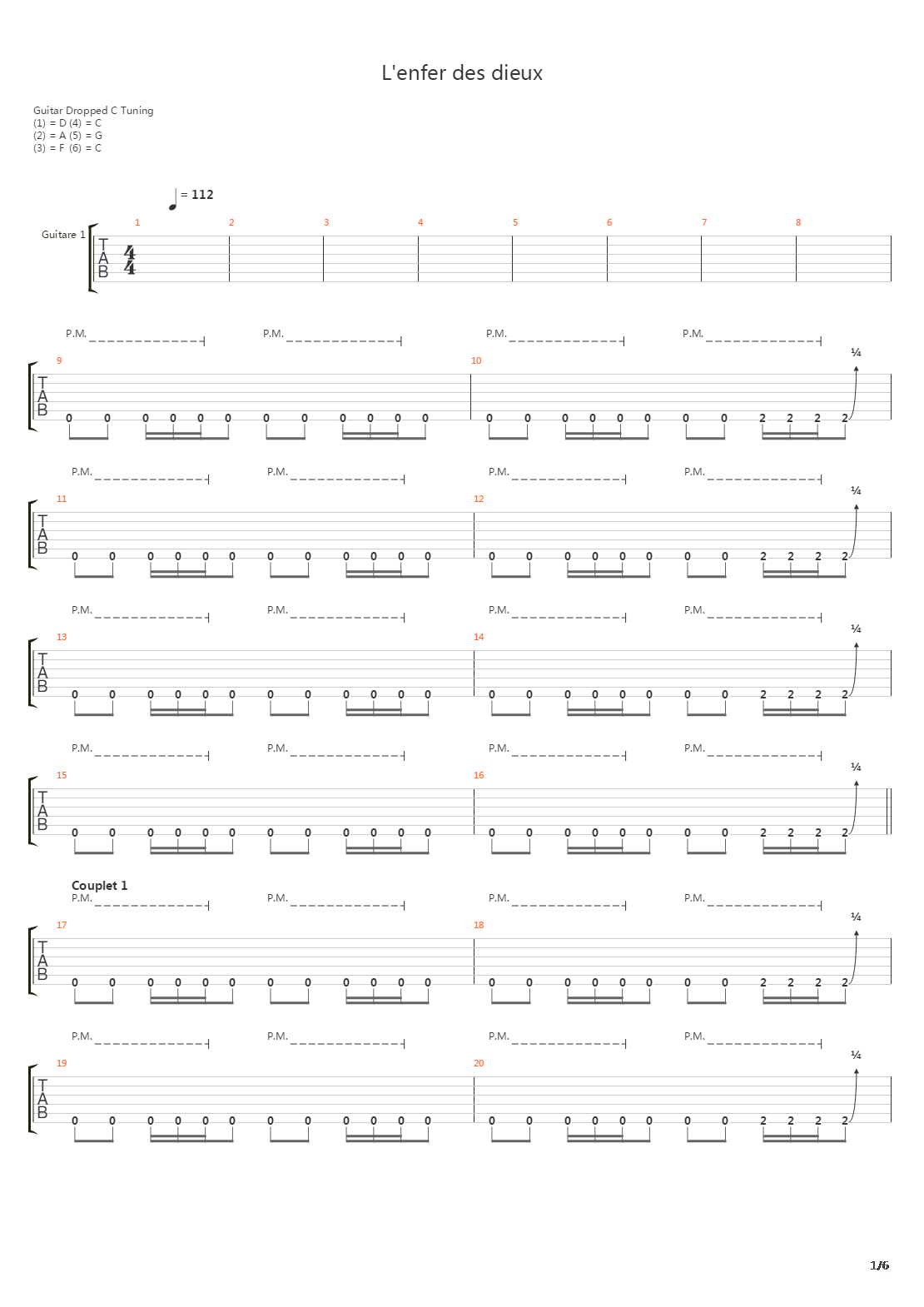 Lenfer Des Dieux吉他谱