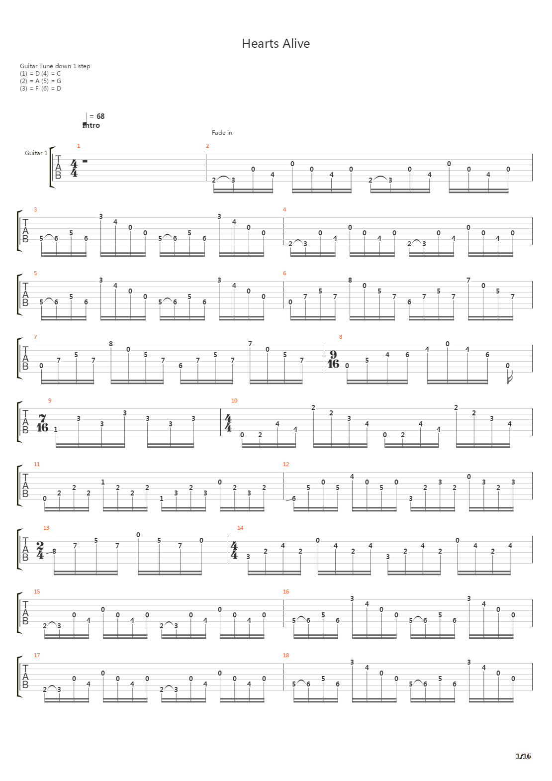 Hearts Alive吉他谱