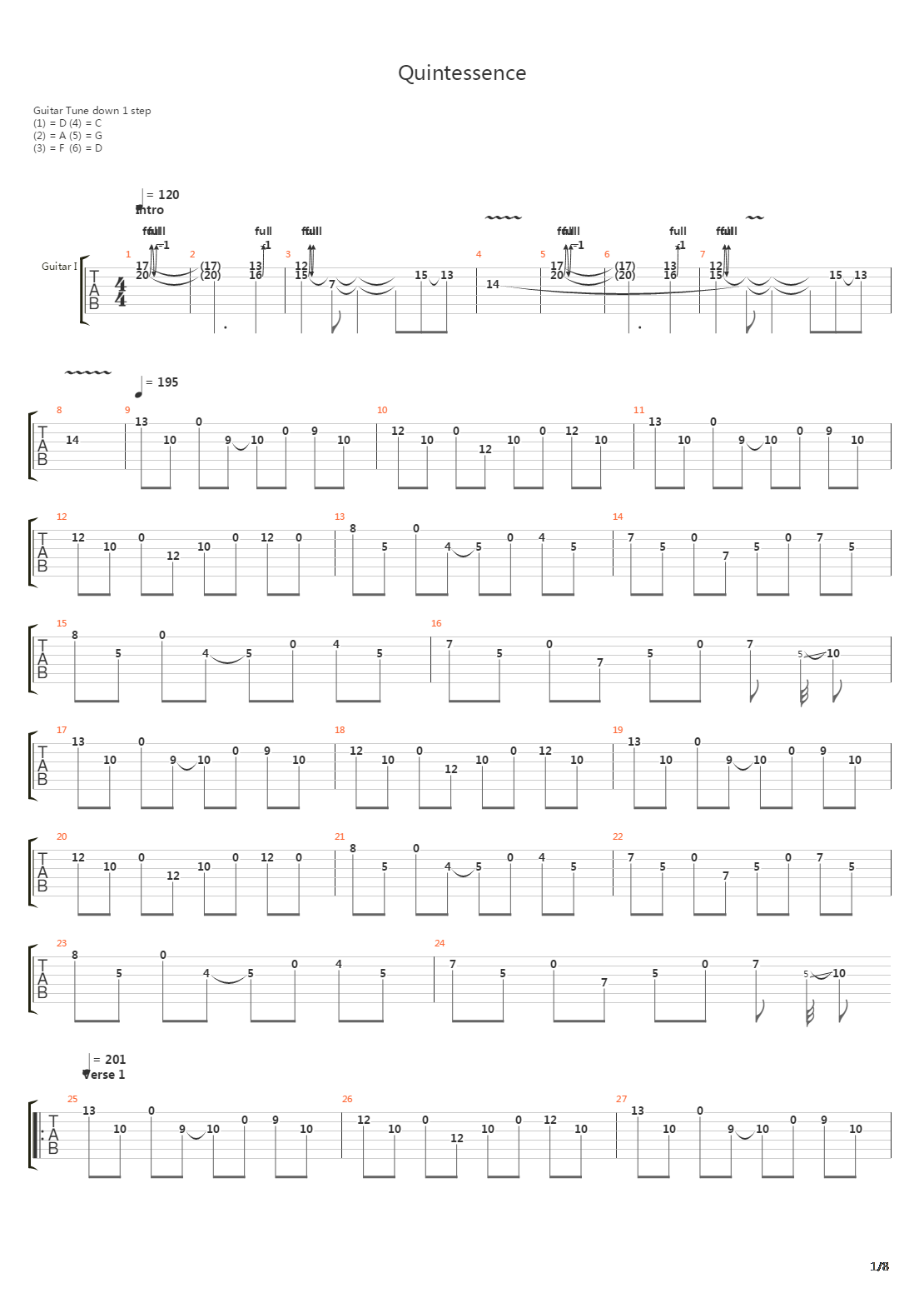 Quintessence吉他谱